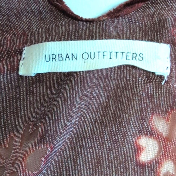 Urban Outfitters Cyra Velvet Ruana Brown Burnout Velvet Kimono O/S EUC - Picture 8 of 8